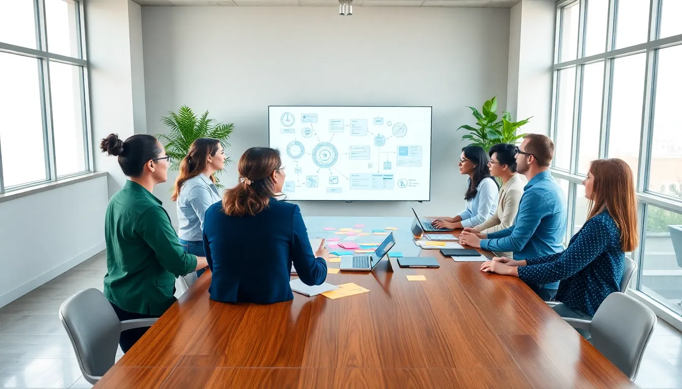 professionals collaborating in a modern office to explore innovative ideas.